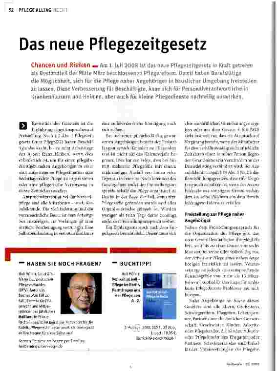 Vorschauseite 1: Das neue Pflegezeitgesetz