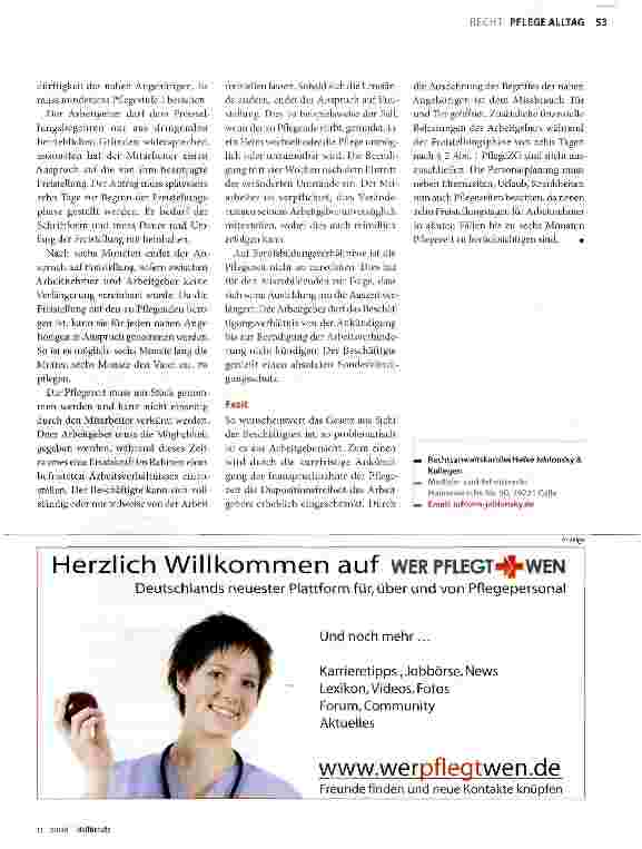 Vorschauseite 2: Das neue Pflegezeitgesetz
