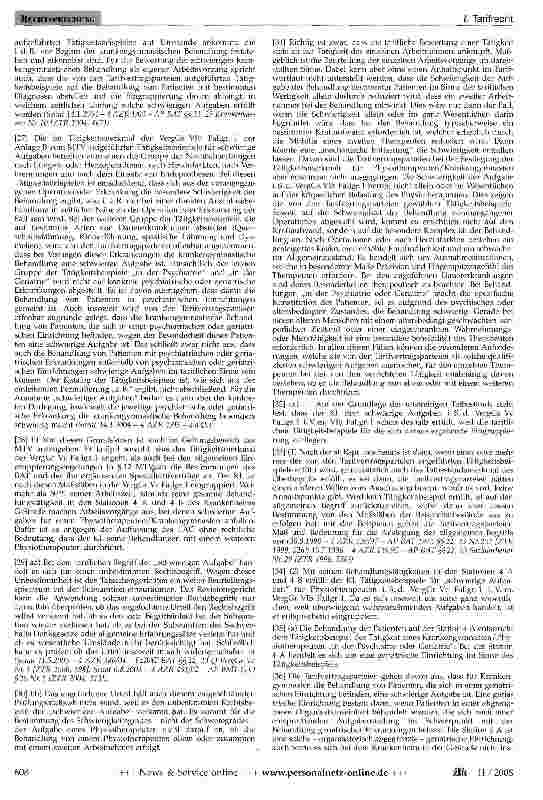 Vorschauseite 2: Eingruppierung eines Krankengymnasten/ Physiotherapeuten