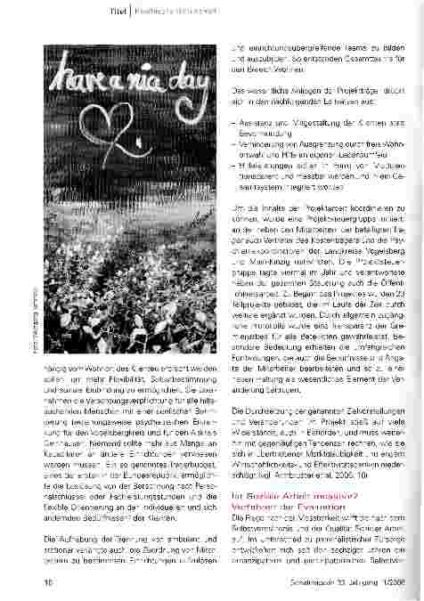 Vorschauseite 3: Lebensräume für psychisch kranke MenschenErgebnisse eines Modellund Evaluationsprojektes