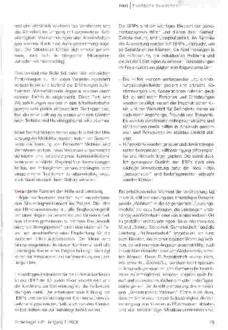 Vorschauseite 6: Lebensräume für psychisch kranke MenschenErgebnisse eines Modellund Evaluationsprojektes