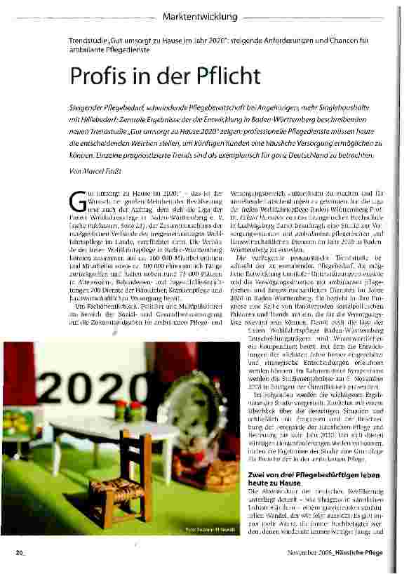 Vorschauseite 1: Profis in der Pflicht