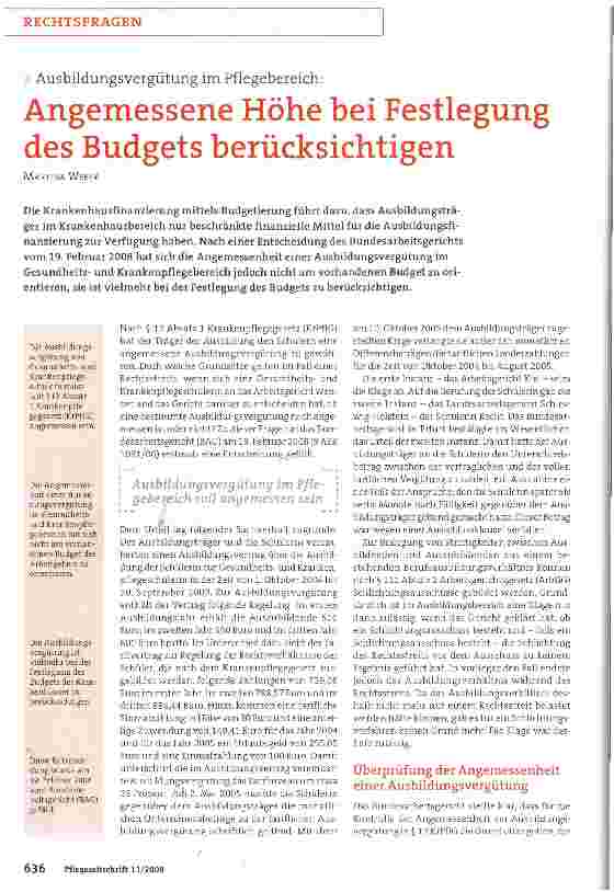 Vorschauseite 1: Angemessene Höhe bei Festlegung des Budgets berücksichtigen