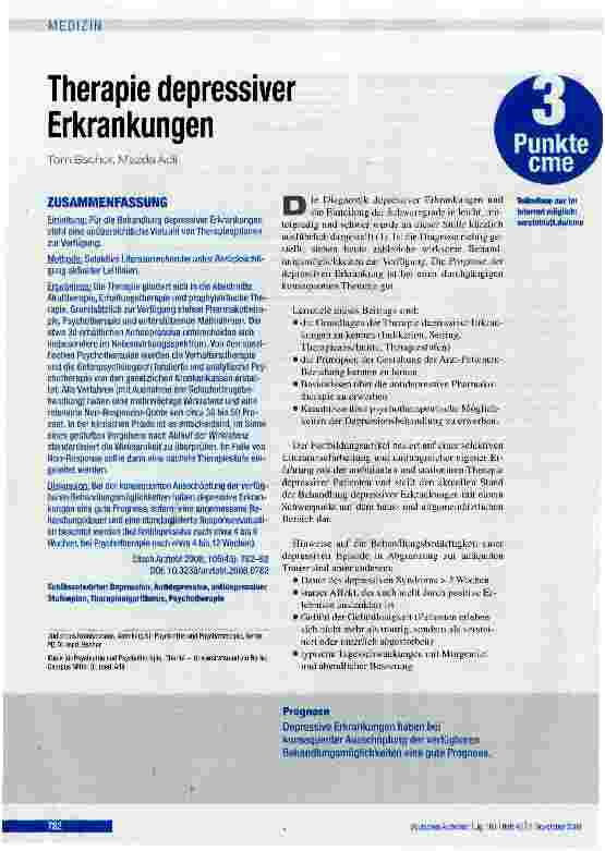 Vorschauseite 1: Therapie depressiver Erkrankungen