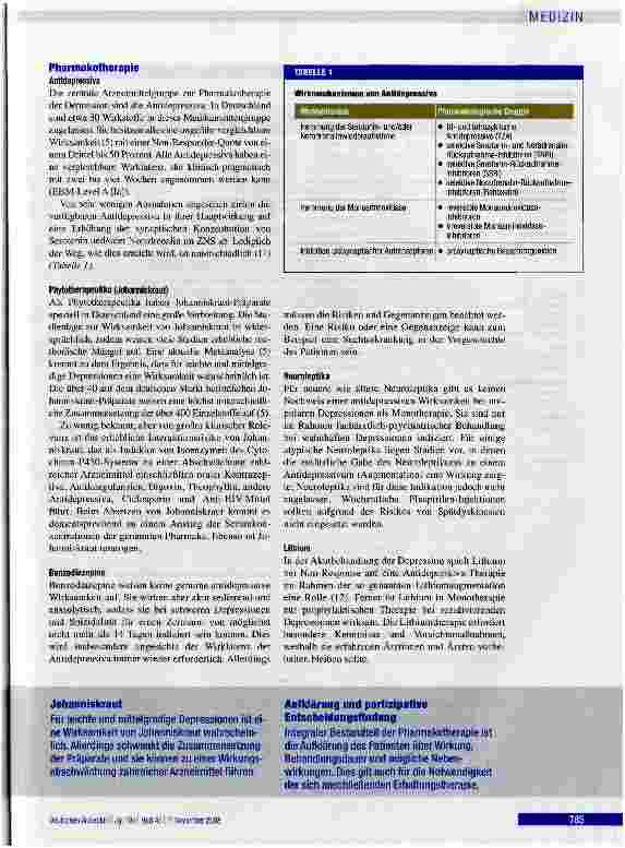 Vorschauseite 4: Therapie depressiver Erkrankungen