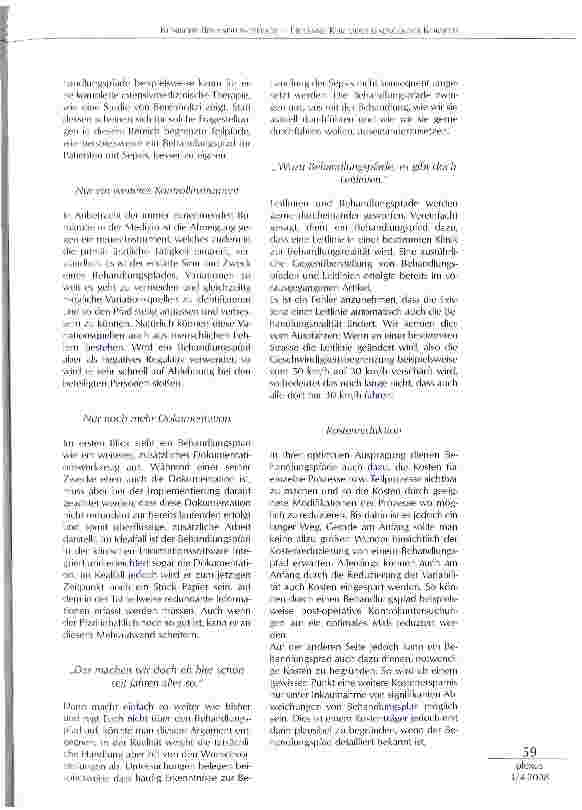 Vorschauseite 3: KLINISCHE BEHANDLUNGSPFADE -HEILSAME KUR ODER EINENGENDES KORSETT?