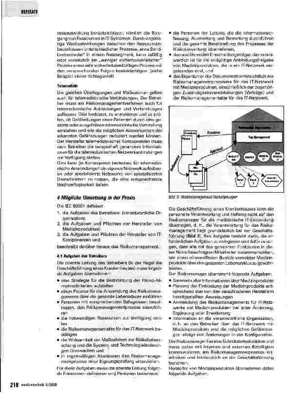 Vorschauseite 4: Die Bedeutung der zukünftigen IEC 80001 aus Sicht der Medizintechnik