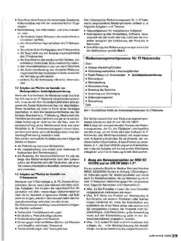 Vorschauseite 5: Die Bedeutung der zukünftigen IEC 80001 aus Sicht der Medizintechnik