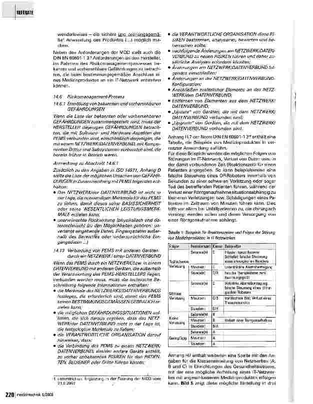 Vorschauseite 6: Die Bedeutung der zukünftigen IEC 80001 aus Sicht der Medizintechnik