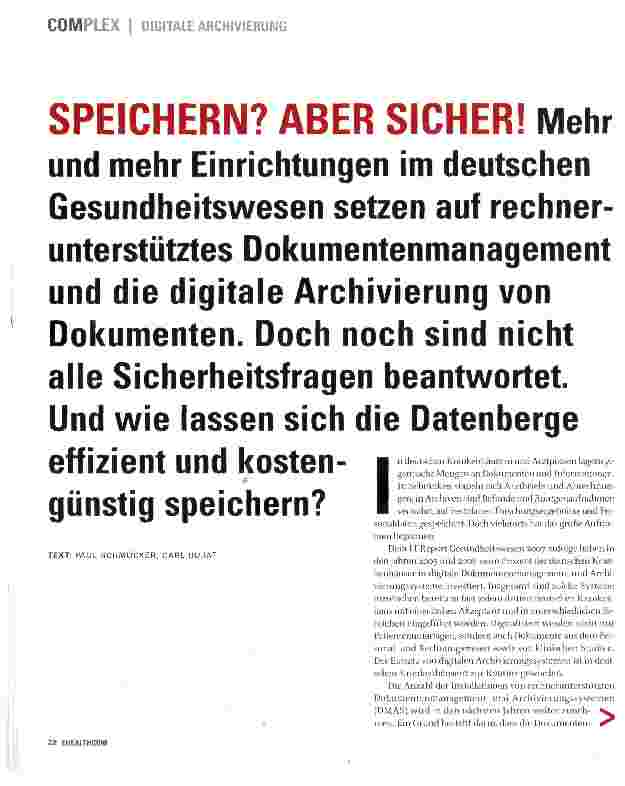 Vorschauseite 1: SPEICHERN? ABER SICHER!