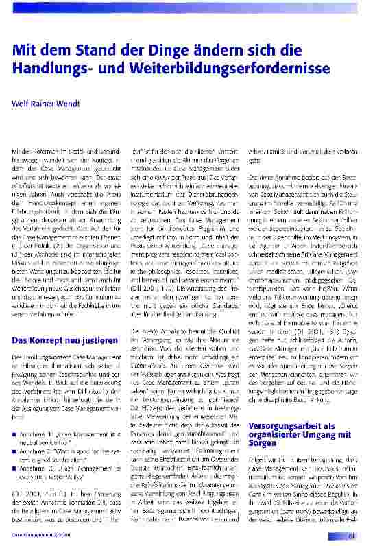 Vorschauseite 1: Mit dem Stand der Dinge ändern sich die Handlungsund Weiterbildungserfordernisse