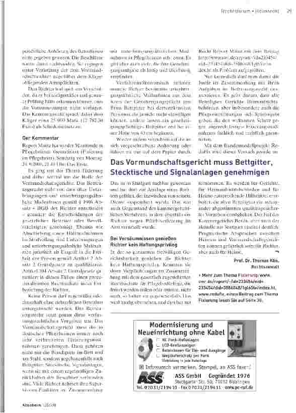 Vorschauseite 2: Das UrteilKammergericht Berlin: Bei FEM ist es Aufgabe des Richters, Äußerungen von Sachverständigen kritisch zu prüfen