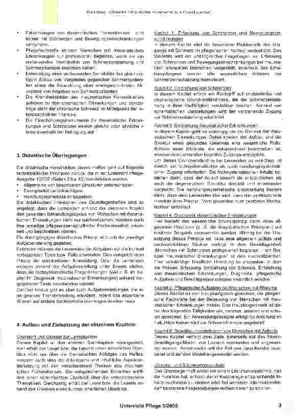 Vorschauseite 2: Didaktischer Kommentar zum Grundlagenheft Menschen mit Schmerzen professionell begleiten am Beispiel rheumatischer Erkrankungen