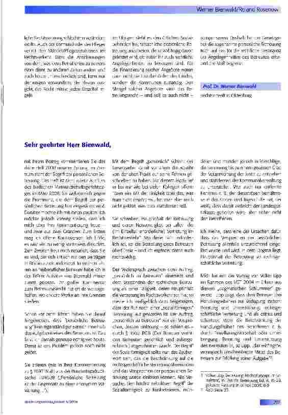 Vorschauseite 3: Bemerkungen zur Diskussion um und über eine „Persönliche Betreuung oder: über die Art, Einfaches kompliziert zu machen