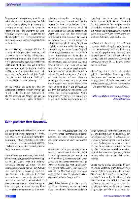 Vorschauseite 4: Bemerkungen zur Diskussion um und über eine „Persönliche Betreuung oder: über die Art, Einfaches kompliziert zu machen