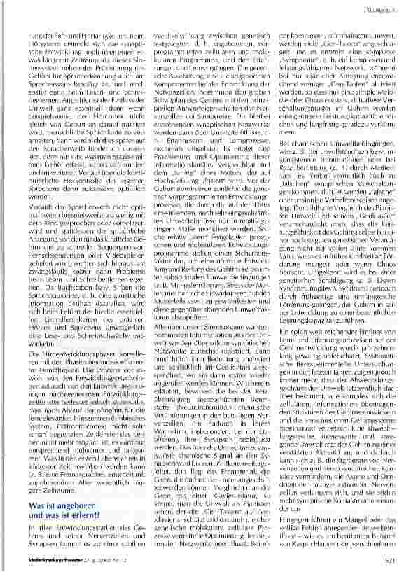 Vorschauseite 3: Zum Lernen geborenOptimierung des Gehirns durch frühe Bildung