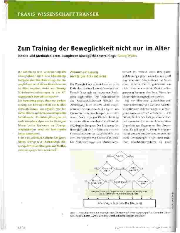 Vorschauseite 1: Zum Training der Beweglichkeit nicht nur im AlterInhalte und Methoden eines komplexen Beweglichkeitstrainings