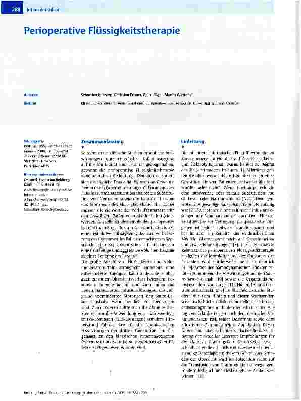 Vorschauseite 1: Perioperative Flüssigkeitstherapie