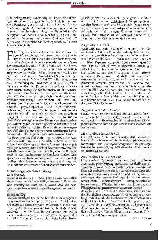 Vorschauseite 3: Information der Staatlichen Gewerbeaufsichtsämter des Landes Baden-Württemberg über die Anwendung des Arbeitszeitgesetzes - ArbZG - in Krankehäusern