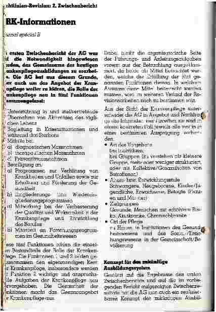 Vorschauseite 1: Richtlinien-Revision der Krankenpflegeberufe