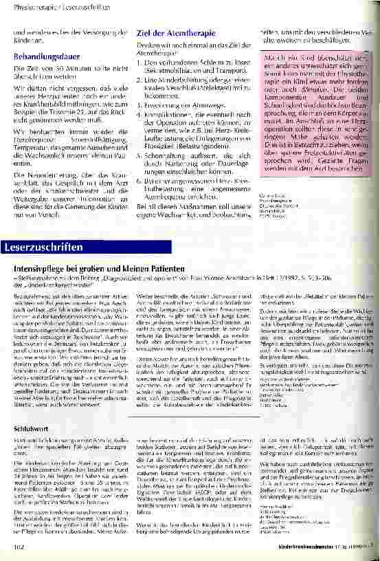 Vorschauseite 4: Atemtherapie (Physiotherapie) bei herzkranken Kindern