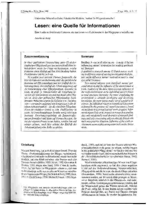 Vorschauseite 1: Lesen: eine Quelle für Informationen