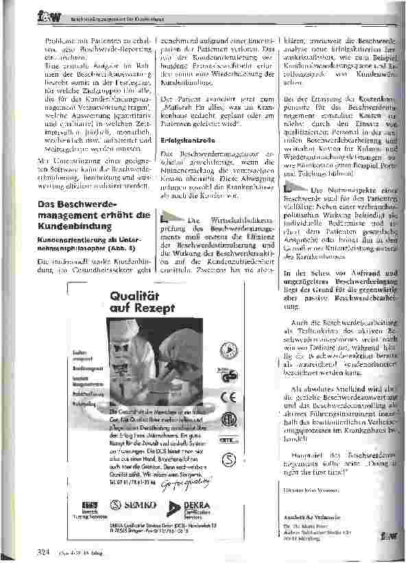 Vorschauseite 4: Beschwerdemanagement im Krankenhaus Patientenzufriedenheit steigern, Marktposition verbessern, Kosten minimieren