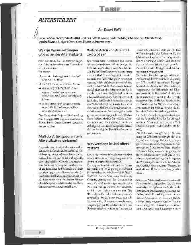 Vorschauseite 1: Altersteilzeit