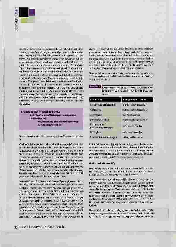 Vorschauseite 3: Wie kann das ambulante therapeutische Team die Lebensqualität des Patienten verbessern?