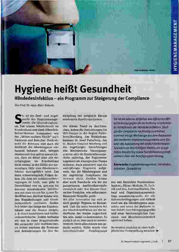 Vorschauseite 1: Hygiene heißt Gesundheit