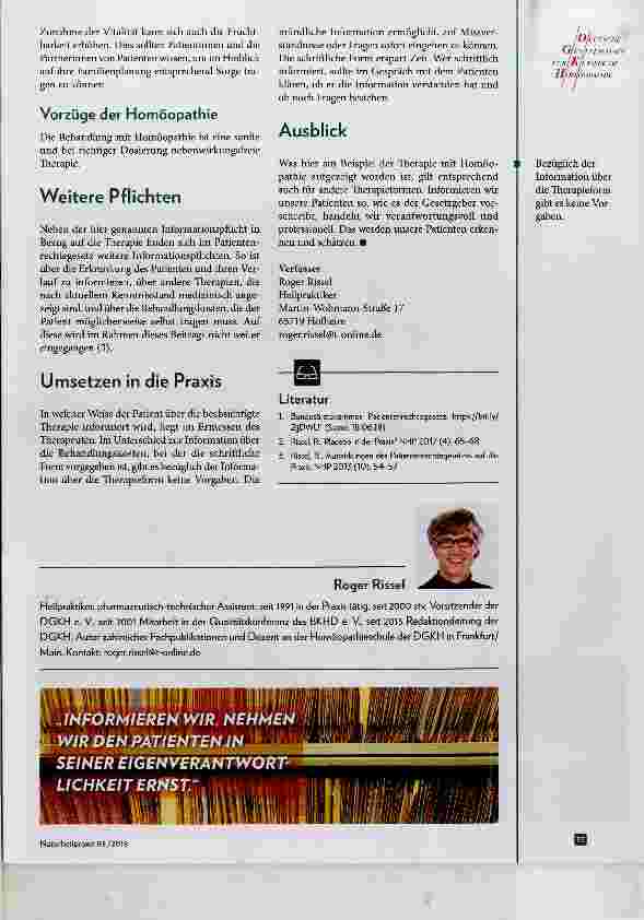 Vorschauseite 3: Information über die homöopathische Therapie