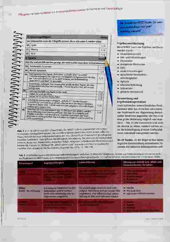 Vorschauseite 2: Geriatrisches Assessment Mini-Mental-Status-Test (MMST)