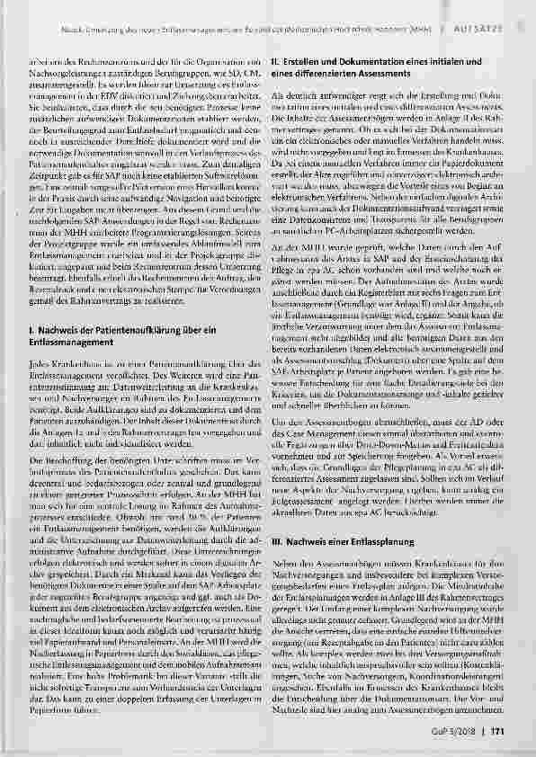 Vorschauseite 2: Umsetzung des neuen Entlassmanagement am Beispiel der Medizinischen Hochschule Hannover (MHH)
