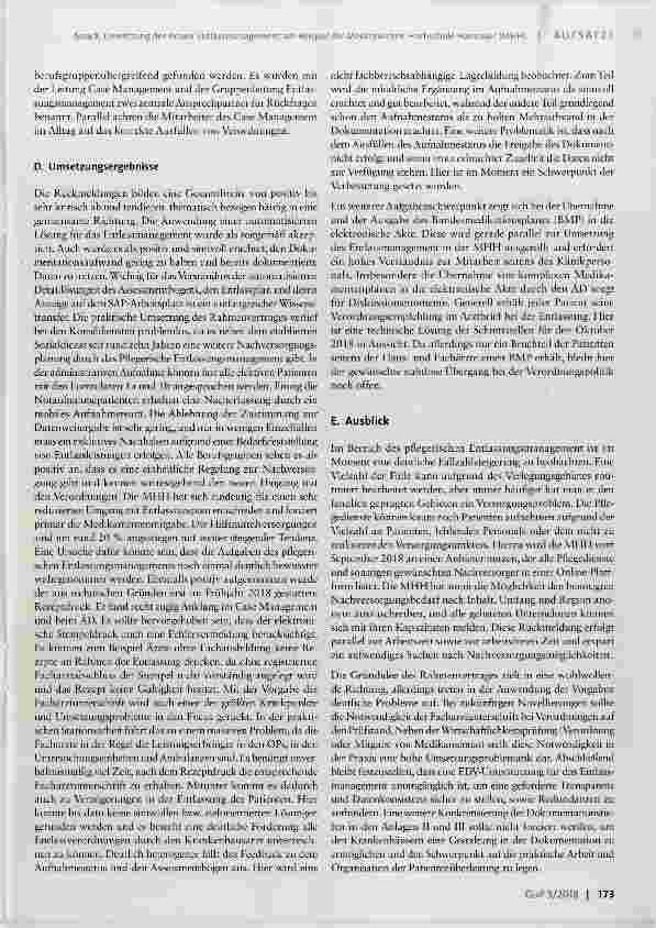 Vorschauseite 4: Umsetzung des neuen Entlassmanagement am Beispiel der Medizinischen Hochschule Hannover (MHH)