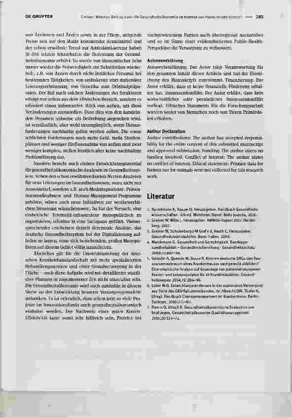 Vorschauseite 3: Welchen Beitrag kann die Gesundheitsökonomie im Kontext von Public Health leisten?Which contribution can be made by health economics in the context of public health?