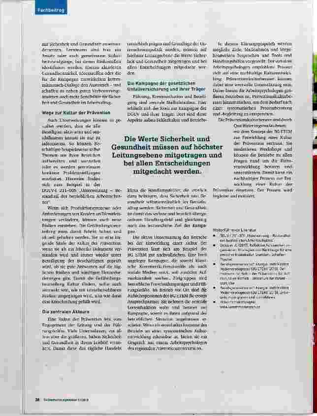 Vorschauseite 3: Der Weg zur Kultur der Prävention