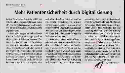 Vorschauseite 2: Mehr Patientensicherheit durch Digitalisierung