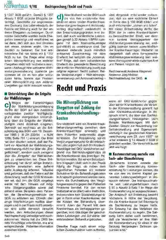Vorschauseite 3: Wahlleistungsvereinbarung