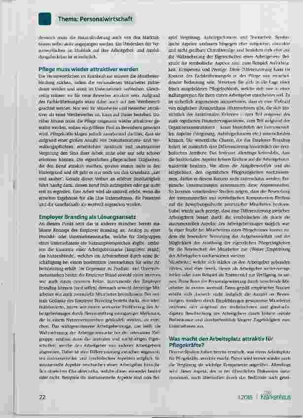 Vorschauseite 2: Employer Branding und Neuorganisation: Wege aus dem Fachkräftemangel in der Pflege