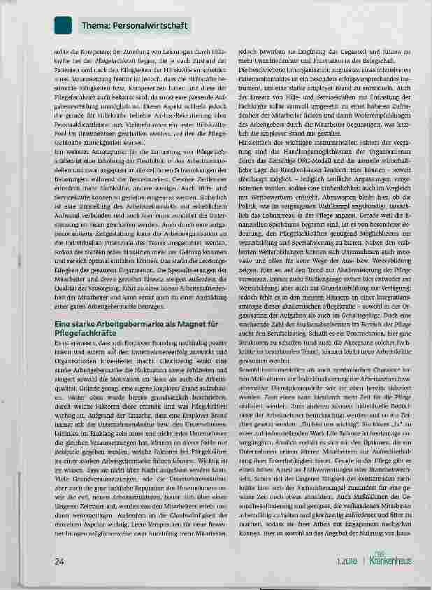 Vorschauseite 4: Employer Branding und Neuorganisation: Wege aus dem Fachkräftemangel in der Pflege