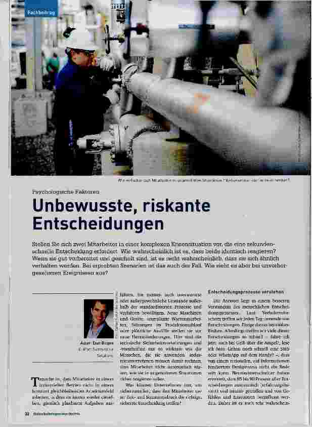 Vorschauseite 1: Unbewusste, riskante Entscheidungen