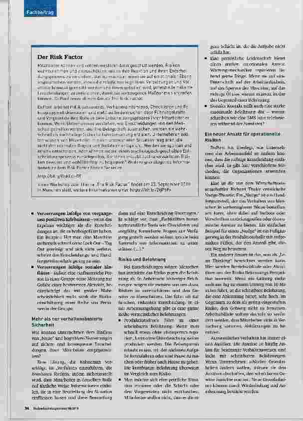 Vorschauseite 3: Unbewusste, riskante Entscheidungen