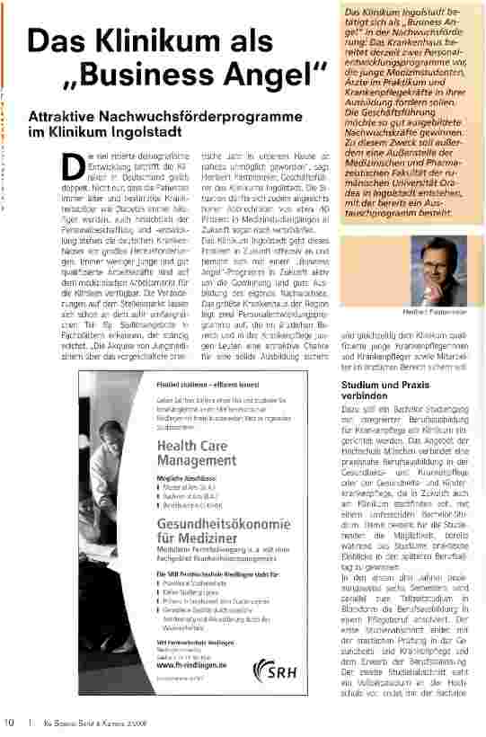 Vorschauseite 1: Das Klinikum als Business Angel