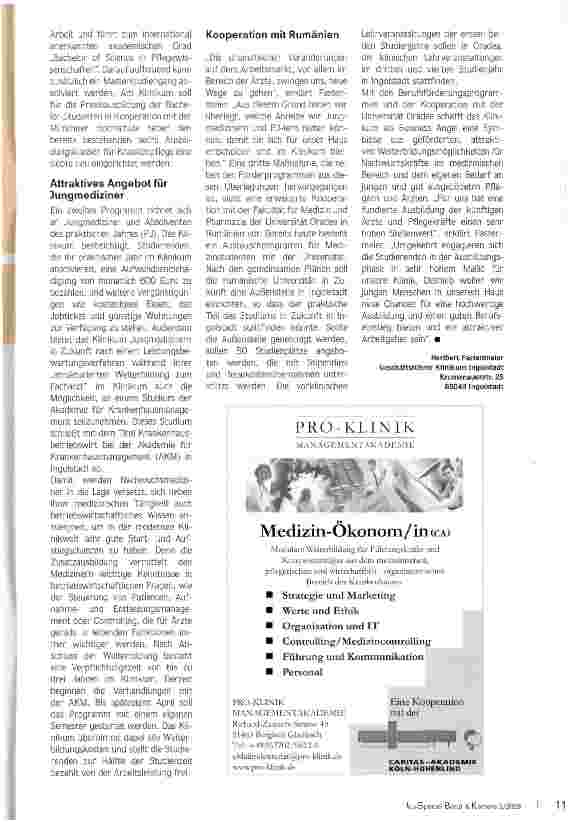 Vorschauseite 2: Das Klinikum als Business Angel
