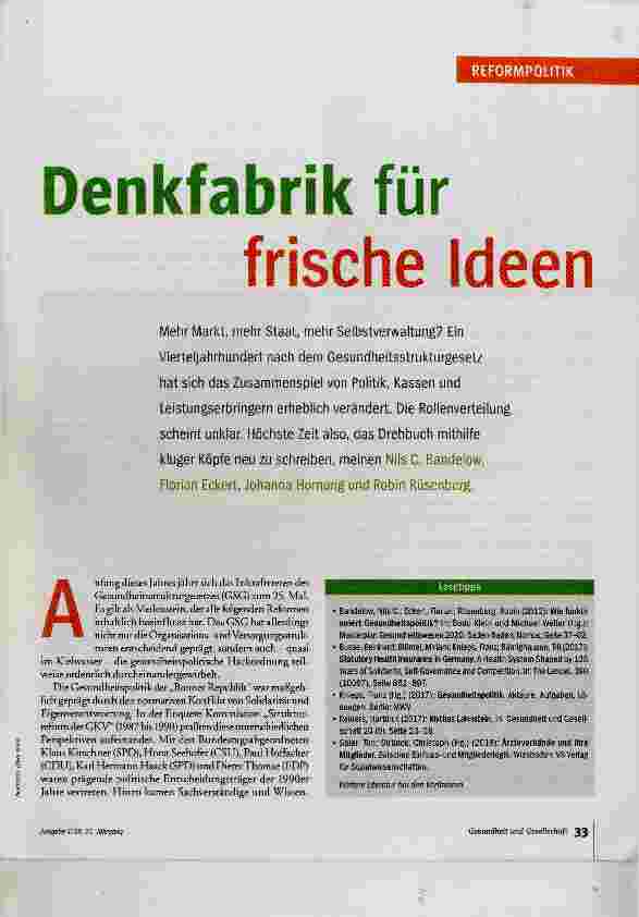 Vorschauseite 2: Denkfabrik für frische Ideen