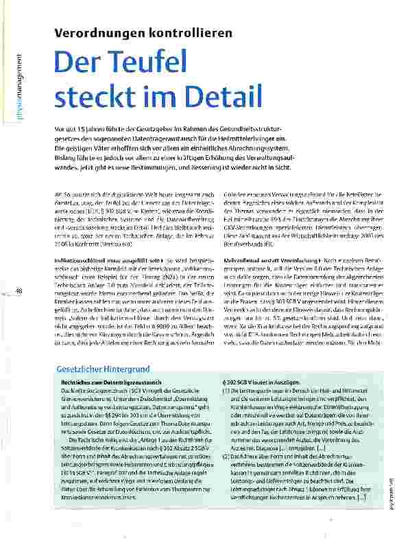 Vorschauseite 1: Verordnungen kontrollieren Der Teufel steckt im Detail