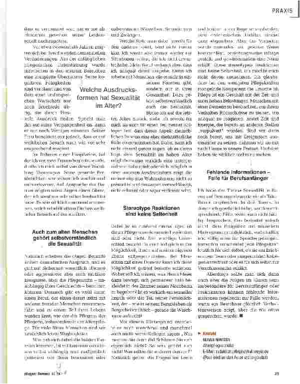 Vorschauseite 3: Die Sexualität Demenzkranker -eine stete professionelle Herausforderung