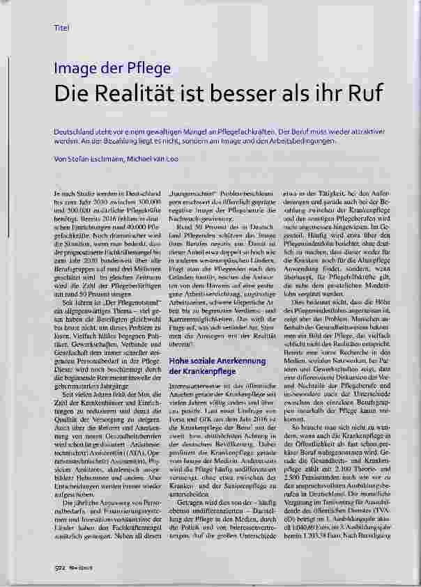 Vorschauseite 1: Image der Pflege Die Realität ist besser als ihr Ruf