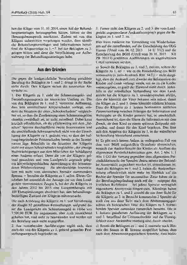 Vorschauseite 3: Haftungsansprüche im Zusammenhang mit mittels Fremdsamenspenden durchgeführten heterologen Inseminationen bei Verwendung „falscher“ Samenspende