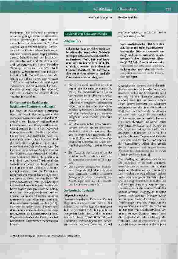 Vorschauseite 6: Klinische Anwendung und Toxizität von Lokalanästhetika